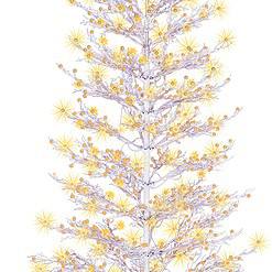 GE 7-ft White Winterberry Pre-lit LED Artificial Christmas Tree