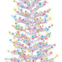 GE 7-ft White Winterberry Pre-lit LED Artificial Christmas Tree