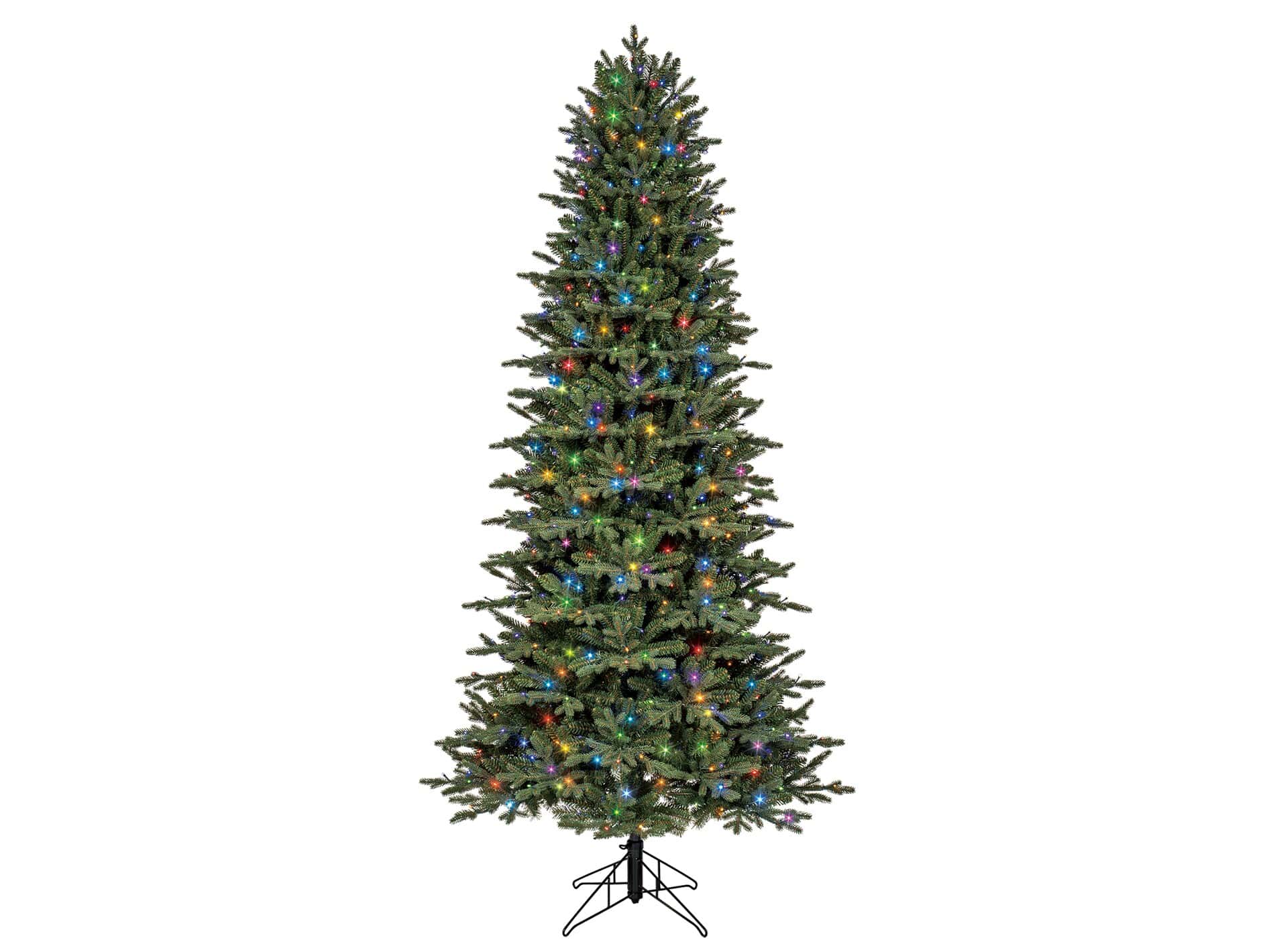 GE 7.5-ft Slim Aspen Fir Easy Shape Pre-lit LED Artificial Christmas Tree