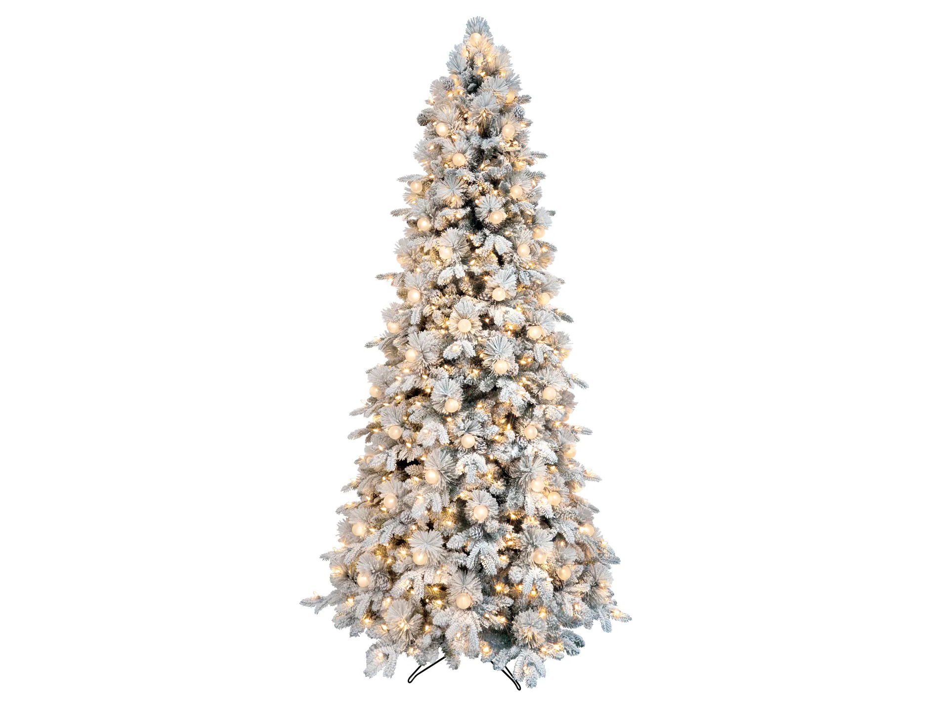 GE 9-ft Flocked Candlewood Pine Pre-lit LED Artificial Christmas Tree