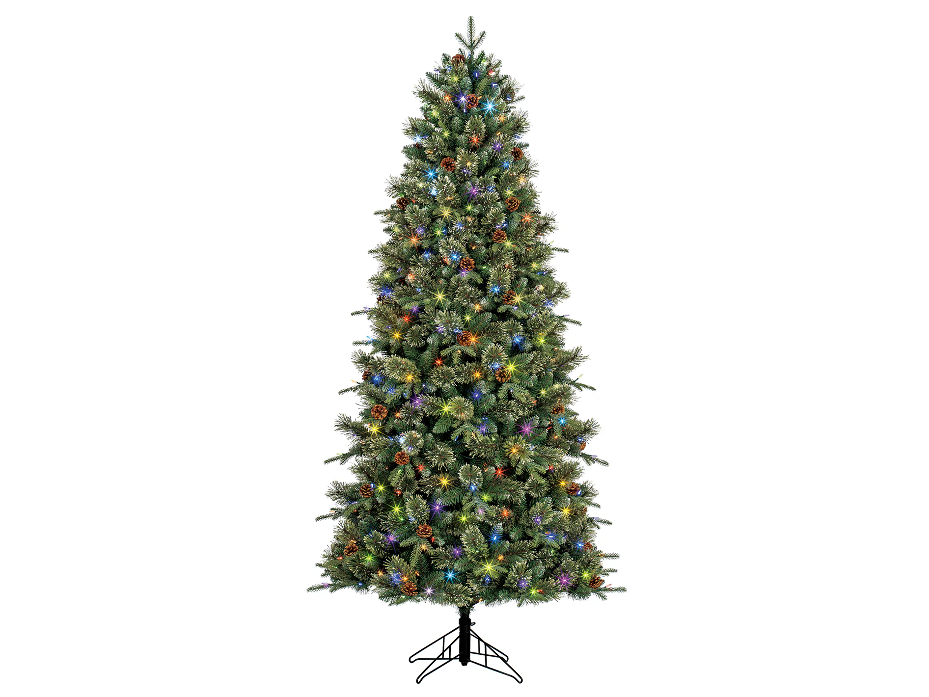 GE 7.5-ft High Ridge Pine Pre-lit LED Artificial Christmas Tree