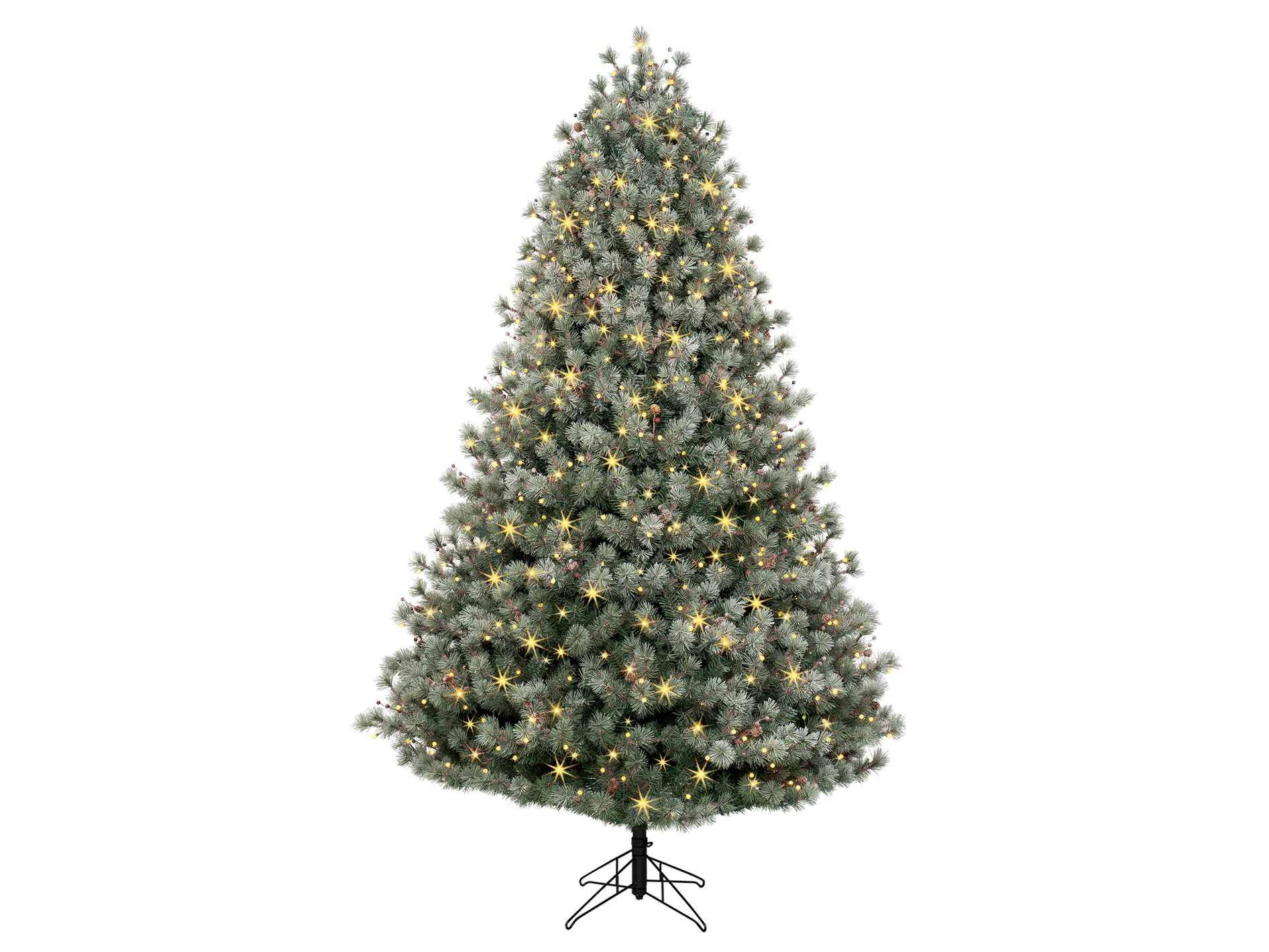 GE 7.5-ft Frosted Carolina Pine Pre-lit LED Artificial Christmas Tree