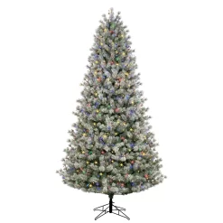 GE 9-ft Frosted Carolina Pine Pre-lit LED Artificial Christmas Tree