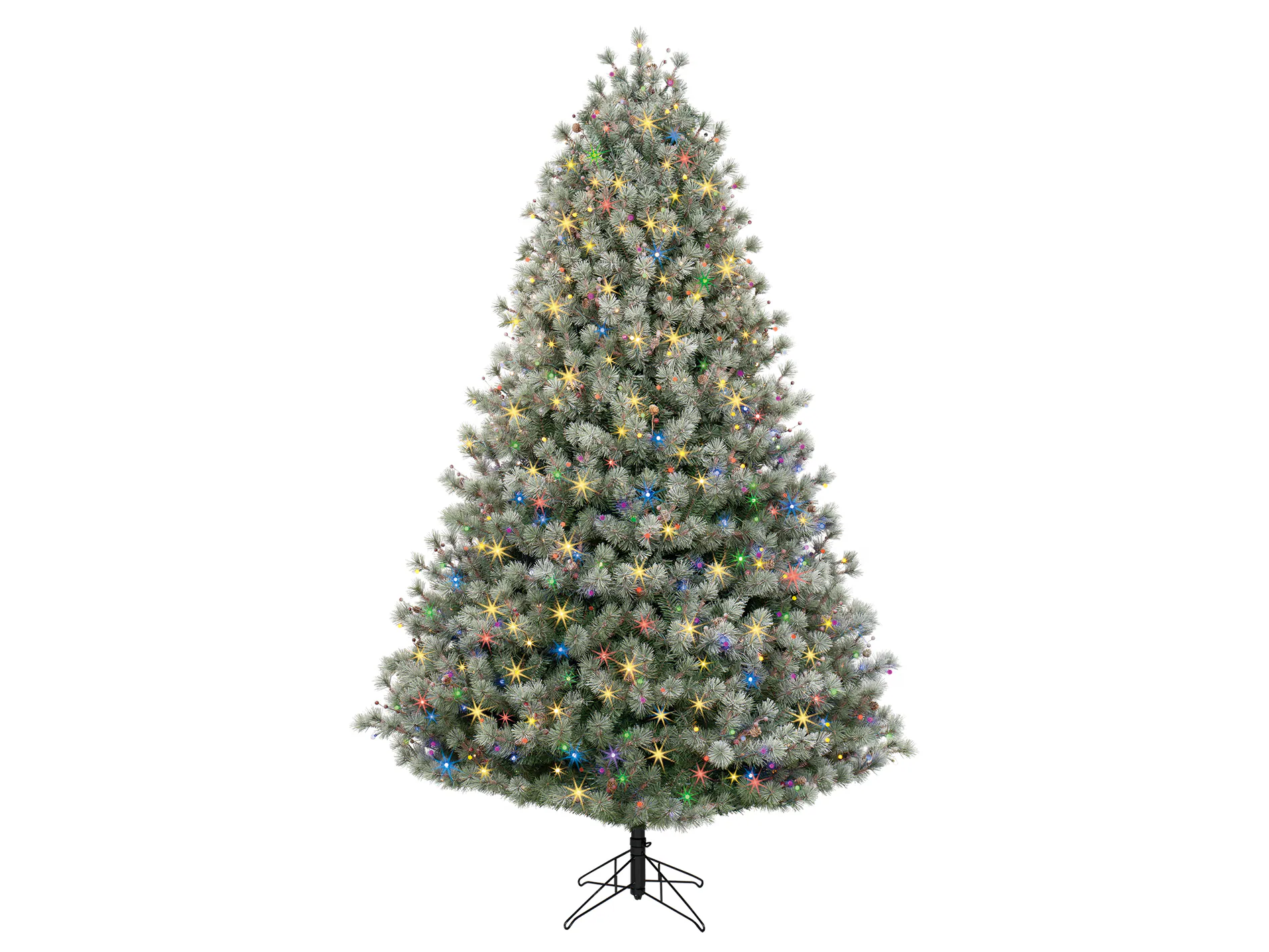 GE 7.5-ft Frosted Carolina Pine Pre-lit LED Artificial Christmas Tree