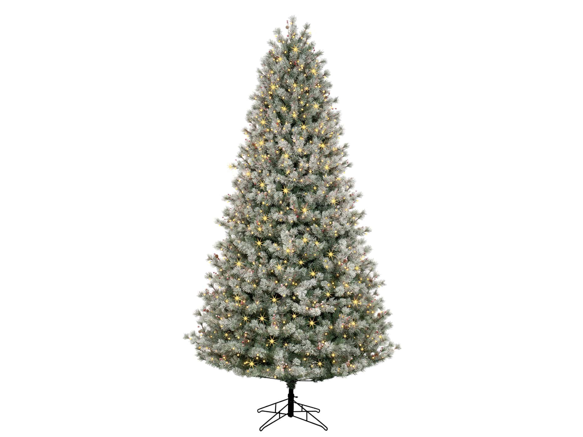 GE 9-ft Frosted Carolina Pine Pre-lit LED Artificial Christmas Tree