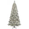GE 7.5-ft Flocked Laurel Pine Pre-lit LED Artificial Christmas Tree