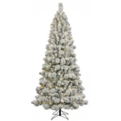 GE 7.5-ft Flocked Laurel Pine Pre-lit LED Artificial Christmas Tree