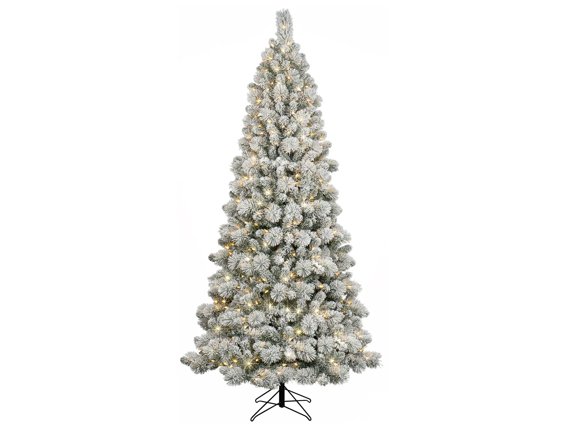 GE 7.5-ft Flocked Laurel Pine Pre-lit LED Artificial Christmas Tree