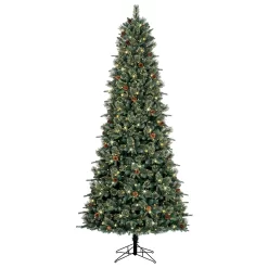 GE 9-ft High Ridge Pine Pre-lit LED Artificial Christmas Tree