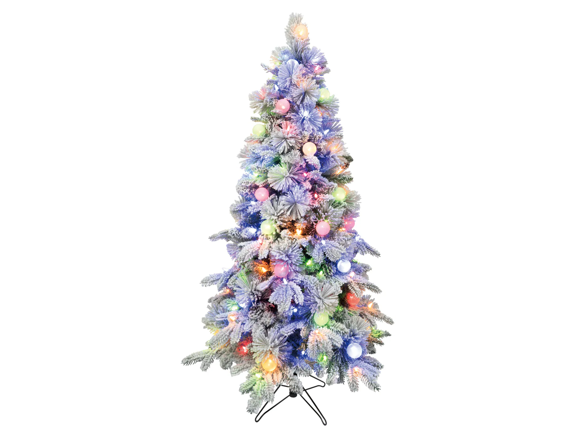 GE 5-ft Candlewood pine Pre-lit Flocked Green Artificial Christmas with LED Lights