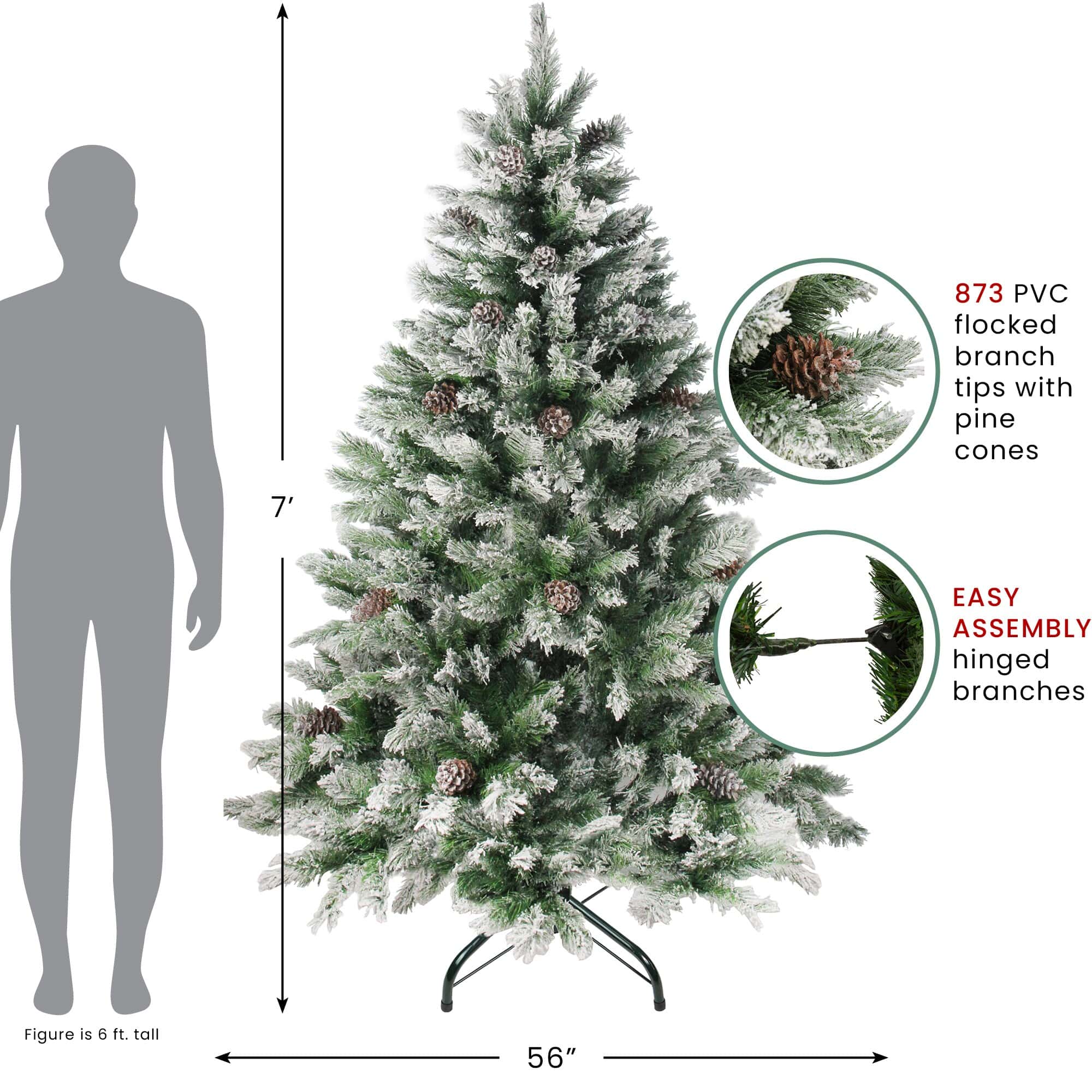 Northlight 7-ft Pine Flocked Artificial Christmas Tree