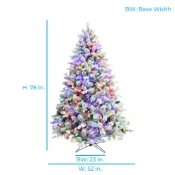 Holiday Living 6.5-ft Flocked Albany pine Pre-lit LED Artificial Christmas Tree
