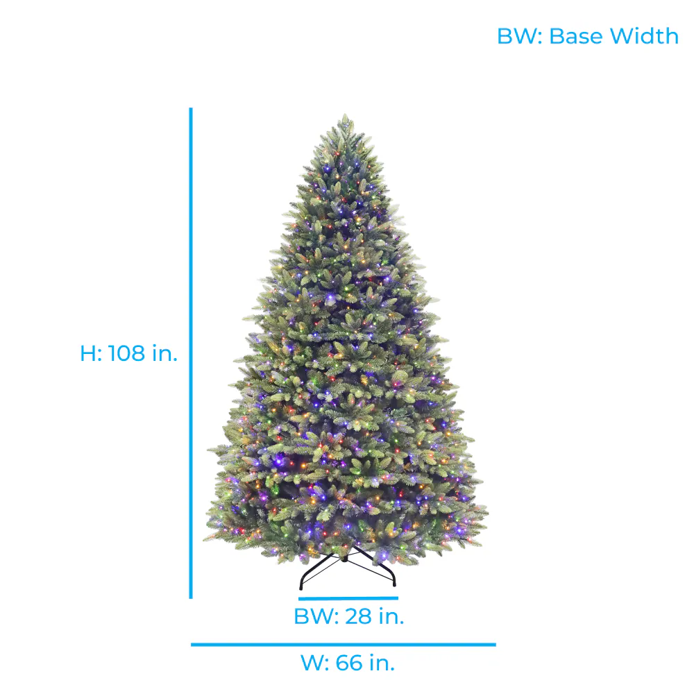 Holiday Living 9-ft Everett Fraser Fir Pre-lit LED Artificial Christmas Tree