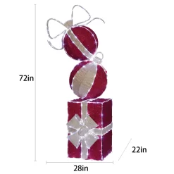 Holiday Living 6-ft LED Red & Gold Ornament Gift Stack Decoration