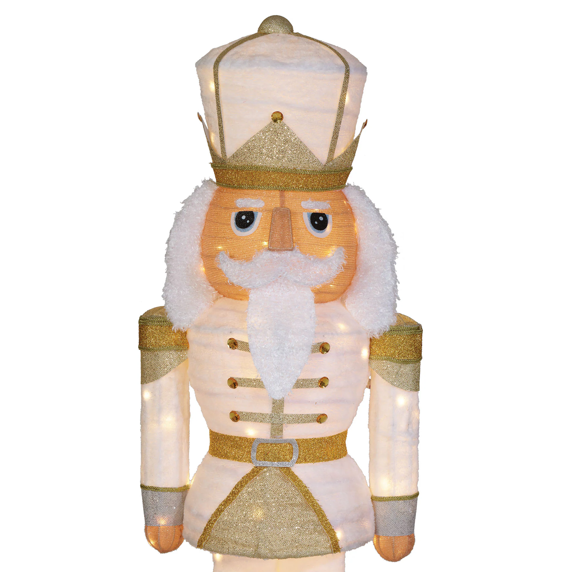 Holiday Living 6-ft White & Gold Nutcracker