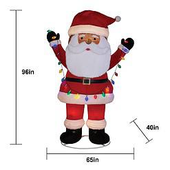 Holiday Living 8-ft LED Pop Up Black Santa Decoration