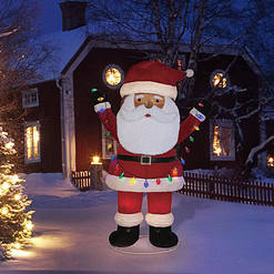 Holiday Living 8-ft LED Pop Up Black Santa Decoration
