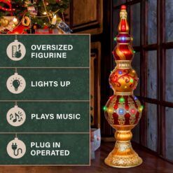 Fraser Hill Farm 48-in Ornament Free Standing Decoration with White LED Lights
