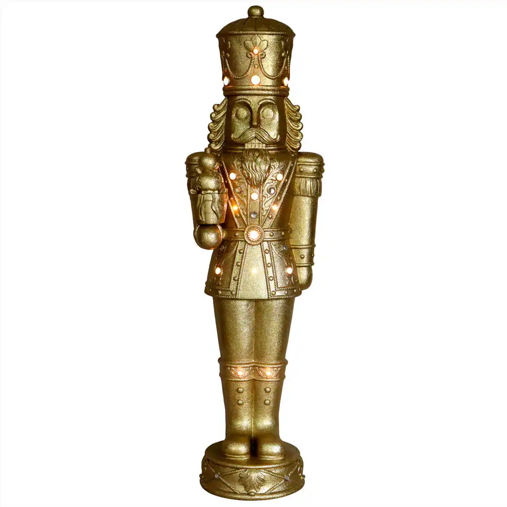 Fraser Hill Farm 48-in Nutcracker Free Standing Decoration with White LED Lights