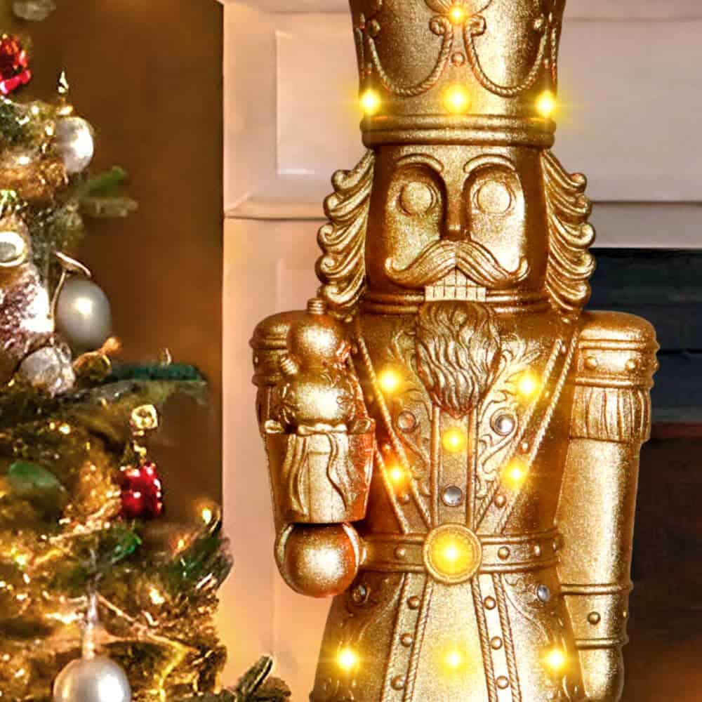 Fraser Hill Farm 48-in Nutcracker Free Standing Decoration with White LED Lights