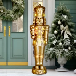 Fraser Hill Farm 48-in Nutcracker Free Standing Decoration with White LED Lights