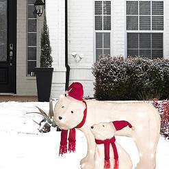Haute Decor 25-in Polar Bear Free Standing Decoration with White LED Lights