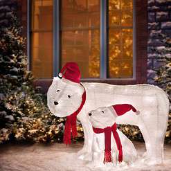 Haute Decor 25-in Polar Bear Free Standing Decoration with White LED Lights