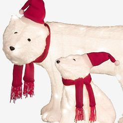 Haute Decor 25-in Polar Bear Free Standing Decoration with White LED Lights