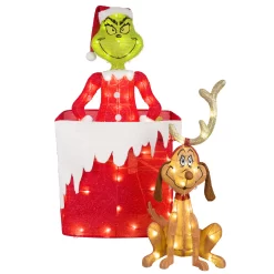 Grinch Animatronic 45.08-in Licensed Yard Decoration with White LED Lights