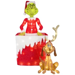 Grinch Animatronic 45.08-in Licensed Yard Decoration with White LED Lights