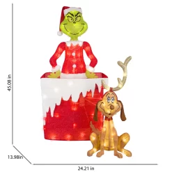 Grinch Animatronic 45.08-in Licensed Yard Decoration with White LED Lights