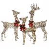 LuxenHome 57.6-in Deer Free Standing Decoration with White LED Lights