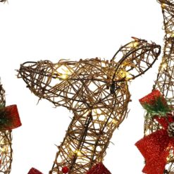 LuxenHome 57.6-in Deer Free Standing Decoration with White LED Lights