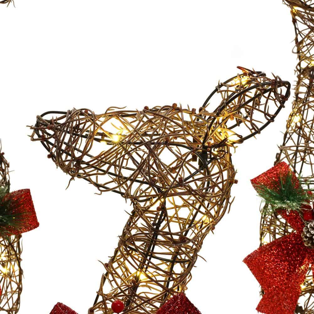 LuxenHome 57.6-in Deer Free Standing Decoration with White LED Lights