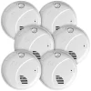 First Alert BRK Hardwired (with Battery Back-up) Photoelectric Interconnected Smoke Detector with Voice Alert (6-Pack)