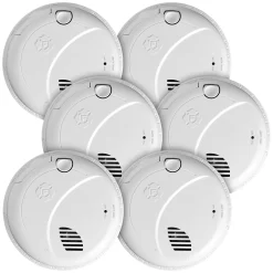 First Alert BRK Hardwired (with Battery Back-up) Photoelectric Interconnected Smoke Detector with Voice Alert (6-Pack)