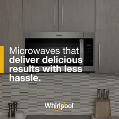 Whirlpool 2-Speed Fan 1.7-cu ft 1000-Watt 29.938-in Over-the-Range Microwave (Fingerprint Resistant Stainless Steel)