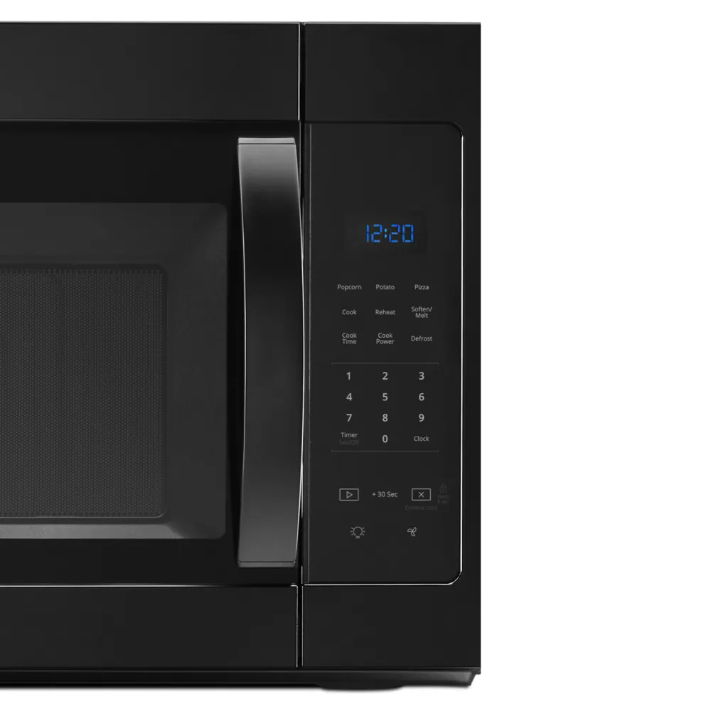 Whirlpool 2-Speed Fan 1.7-cu ft 1000-Watt 29.938-in Over-the-Range Microwave (Black)