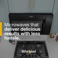 Whirlpool 2-Speed Fan 1.7-cu ft 1000-Watt 29.938-in Over-the-Range Microwave (Black)