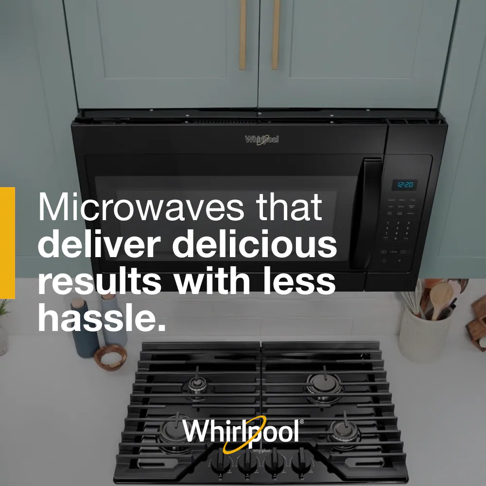 Whirlpool 2-Speed Fan 1.7-cu ft 1000-Watt 29.938-in Over-the-Range Microwave (Black)