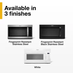 Whirlpool 2-Speed Fan 1.7-cu ft 1000-Watt 29.938-in Over-the-Range Microwave (Black)