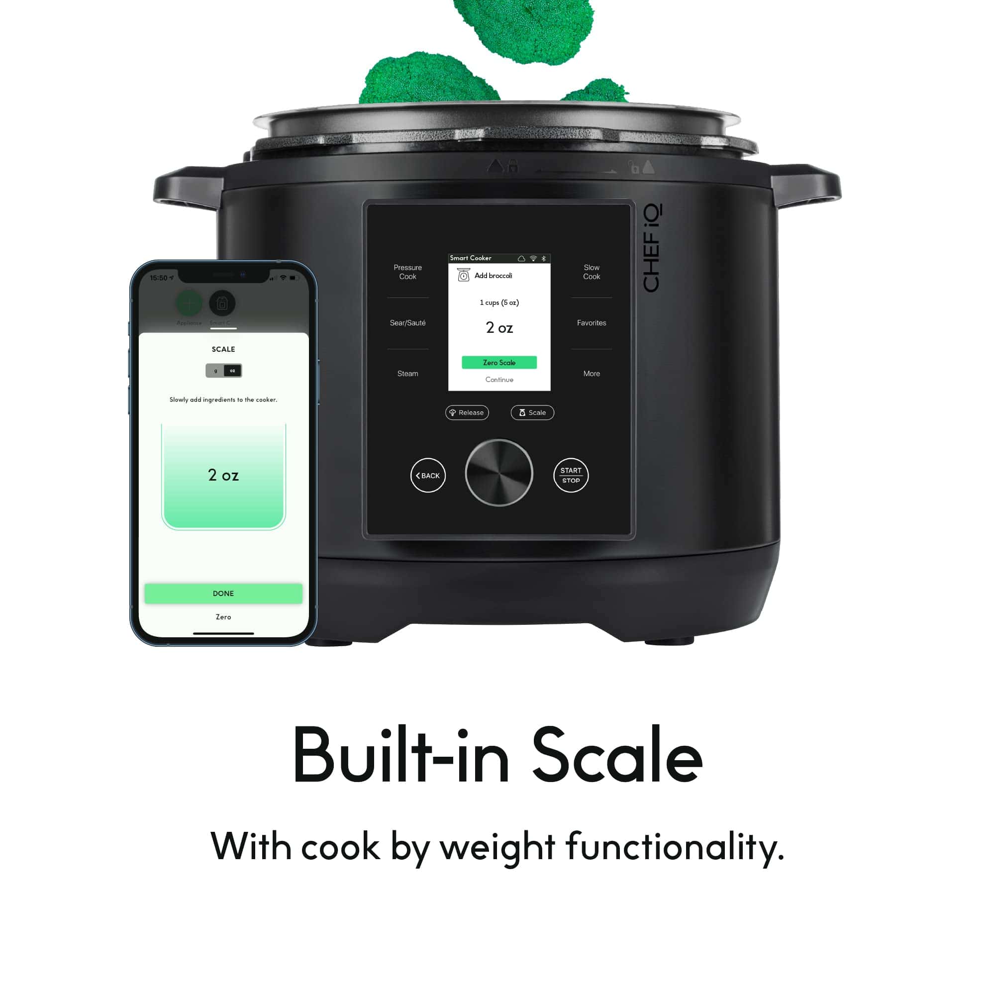 CHEF iQ Smart Pressure Cooker 10 Cooking Functions & 18 Features, Built-in Scale, 6 Qt
