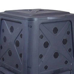 Redmon 65 Gallon Outdoor Compost Bin with Snapping Lift Off Lid, 4 Door Access, Black