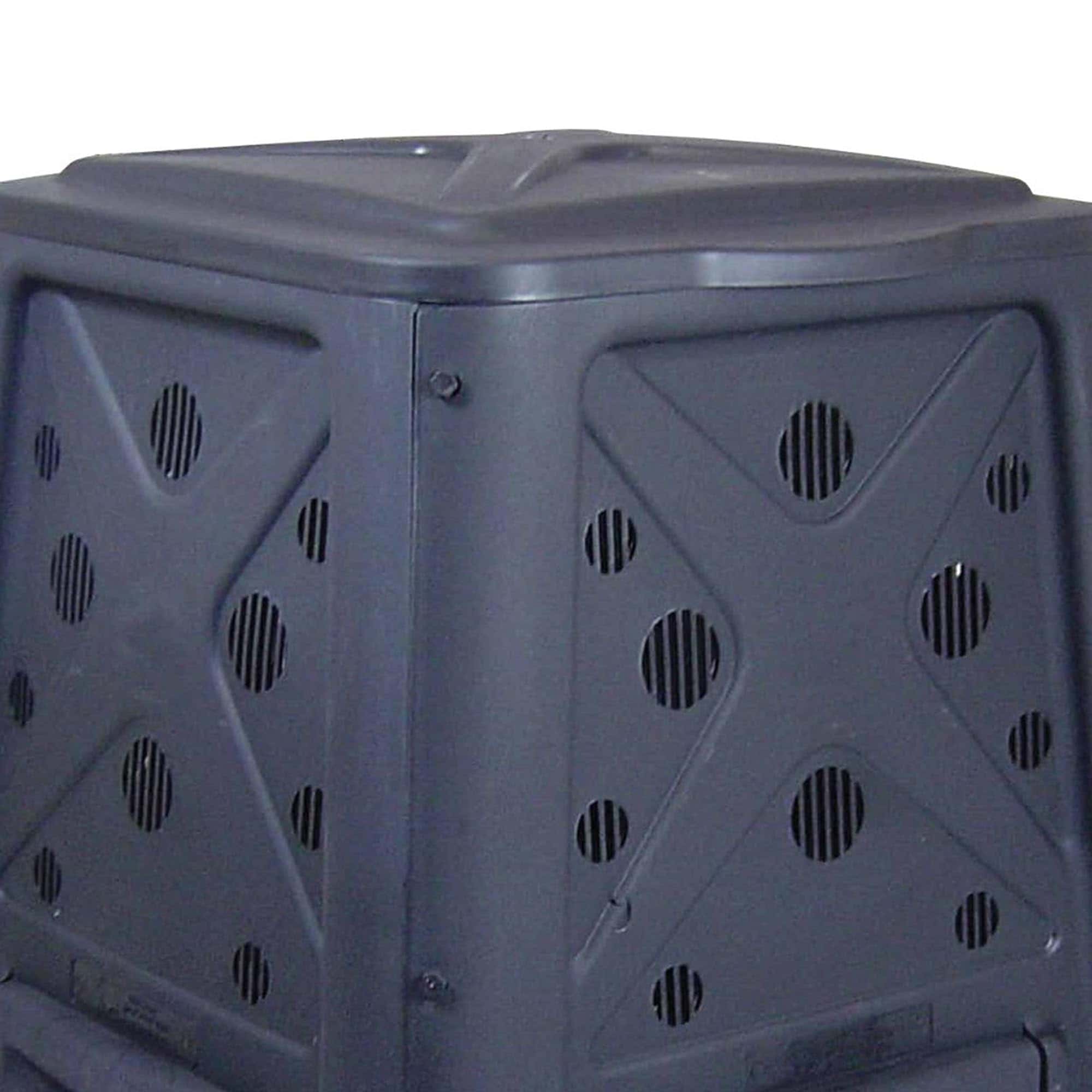 Redmon 65 Gallon Outdoor Compost Bin with Snapping Lift Off Lid, 4 Door Access, Black