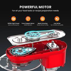 VIVOHOME Stand Mixer, 660W 10 Speed 6 Quart Tilt-Head Kitchen Electric Food Mixer with Beater, Red