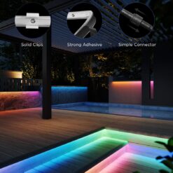 Govee Outdoor LED Strip Lights, 98.4ft Smart Outdoor Lights Work with Alexa and Google Assistant, App Control, Christmas Decorations