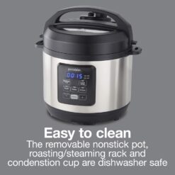 Alternative view of Proctor-Silex Simplicity 4-in-1 Electric Pressure Cooker, 3 Quart Multi-Function With Slow Cook, Steam, Sauté, Rice, Stainless Steel