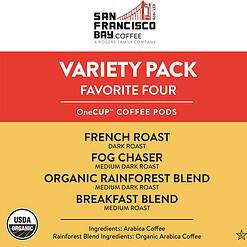 San Francisco Bay Compostable Coffee Pods, Original Variety Pack (120 Ct) K Cup Compatible including Keurig 2.0, Organic Rainforest