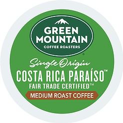 Green Mountain Coffee Roasters Costa Rica Paraiso, Keurig Single Serve K-Cup Pods, Medium Roast Coffee, 60 Count, (6 Packs of 10)