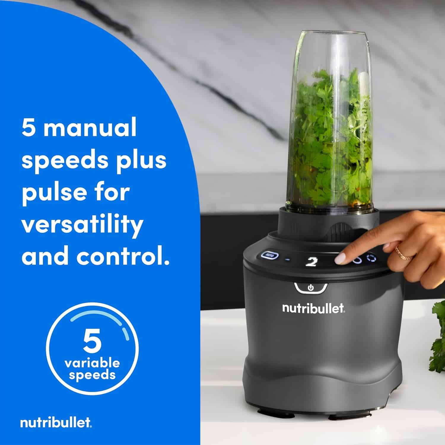 Nutribullet SmartSense Blender Combo, 5-speed blender, 1400 Watt Gunmetal Gray